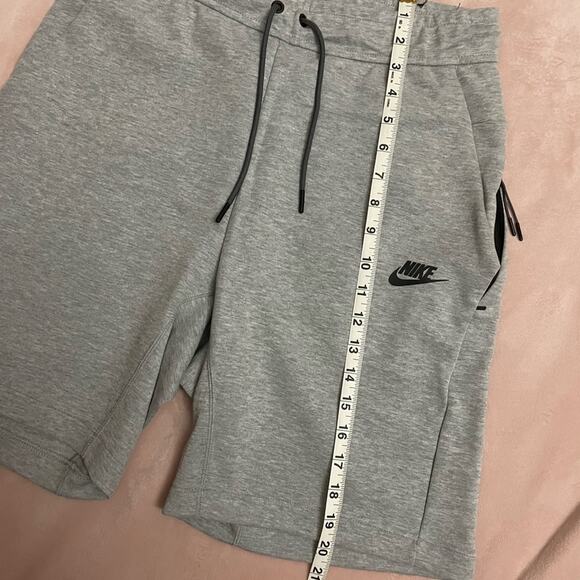 Nike Men’s Gray Grey Mélange Cotton-Blend Jersey Drawstring Shorts Size Small - Picture 8 of 8